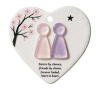 Friendship Decor Ornament Christmas Tree Hanging Ornaments 2D Plane Heart Shaped Pendant with Sisters & Friends Anniversary Graduation Gifts Seasonal Art Souvenir Home Decor for Best Friends