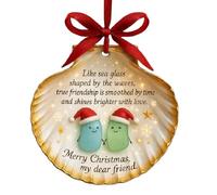 Friendship Decoration - Shell Art for Best Friends, Decorative Pendant Inspired by the Sea, Coastal Style Decorative for Women Home Party Holiday Season Display Courtyard