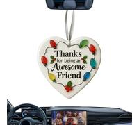 Friendship Decorations for Women, Heart Pendant Thank You My Friend Ornament, Ceramic Decoration Pendant Souvenir for Christmas Tree Mirror Mirror Wall Window Party Sister | Colleague Sister Birthday
