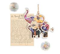 Friendship Elephant Ornament Hanging Decoration - Wooden Printed Sisterhood Keepsake Gift, 11x10cm, Minimalist Personal Gift for Women, Birthday, Valentine's Day, Mother's Day, Travel Souvenir(Style1)