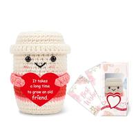 Friendship For Women Espresso Emotional Support Crochet Coffee Cup Cute Stuff Personalised Retirement,Galentines,Christmas,Birthday Gift For Special Friends,Work Bestie,Colleague Desk Decorative Home