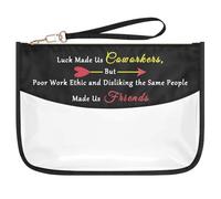 Friendship Gift for Coworker Clear Makeup Bag Funny Colleagues Gift Coworker Leaving Farewell Gift Birthday Retirement Gift for Coworker Friend Bestie New Job Gift Cosmetic Bag Zipper Toiletry Pouch