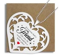 Friendship Gift for Her, Heart Shaped Stainless Steel Hanging Sign with Touching Quote, Thank You Gift for Best Friends, Long Distance Friends, Birthday, Christmas Hanging Ornaments S2X41