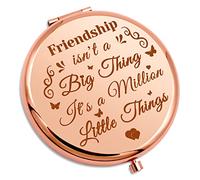 Friendship Gift for Women Best Friend Birthday Gift for Girl Travel Compact Mirror Sister Presents for Big Sister Bestie Long Distance Friendship Pocket Makeup Mirror Wedding Graduation Presents