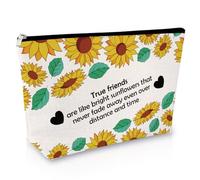 Friendship Gift for Women Makeup Bag for True Friends Best Friend Birthday Gifts Cosmetic Bag Friendship Themed Gift Christmas Graduation Birthday New Year Gifts for Women Bestie BFF Soul Sister