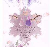 Friendship Gift For Women, Snowflake-Shaped Sea Glass Friendship Decor, Ornaments Snowflake, Home Decor for Best Friends, Christmas Keepsake Decor (Purple (orange plum))
