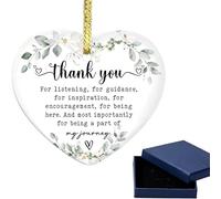 Friendship Gifts - Ceramic Heart Shaped Inspirational Hanging Ornament with Thoughtful Message & Premium Gift Box for Women, Best Friend (White, 7x7cm) (Small, B)