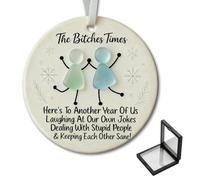 Friendship Gifts for Women, Beautiful Round Ornament, 3D Colourful Ceramic Keepsake Thank You Gifts for Birthday, Graduation, Inspirational Token for Room Window Indoor Door Decor