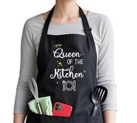 Friendship Gifts for Women,Birthday Gifts for Women,Best Friend Birthday Gift,Teen Girl Gift,Presents for Mum,Nanny Presents,Black Personalised Apron,Personalised Funny Black Pinny Apron with Pockets