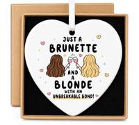 Friendship Gifts for Women, Ceramic Heart Plaque, Best Friend Birthday Gift | Ceramic Hearts with Quotes, Gift Box Included, Friend Plaque Gifts for Birthday Christmas Graduation Retirement