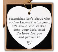 Friendship Gifts for Women Christmas Ceramic Ornament Keepsake Sign Heart Plaque I'm Here for You and Proved It Best Friend Bestie Birthday Gifts for Women Sister Friends