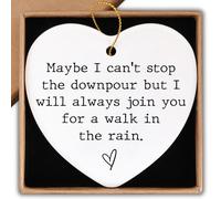 Friendship Gifts for Women Christmas Ornament Keepsake Sign Heart Plaque I Will Always Join You for a Walk in The Rain Best Friend Birthday Gifts for Women Bestie Sister Friends