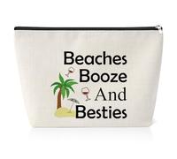 Friendship Gifts for Women Friends Bestie 25X17CM Makeup Bag Girls Beaches Trip Gifts for Sister Teen Girls Birthday Christmas Graduation Weekend Gift for Beach Lover Travel Makeup Pouch