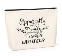Friendship Gifts for Women Friends Bestie Cosmetic Bag Best Friends Besties Gift Soul Sister Appreciation Gifts for Maid of Honor Weekend Gift Sisterhood Gift Birthday Gift for Friend Makeup Bag
