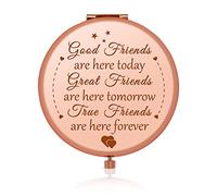 Friendship Gifts for Women Girl Christmas Birthday Gifts for Best Friends Rose Gold Compact Mirror Wedding Gifts for BFF Bestie Graduation Gifts for Sister Thanksgiving Gifts Good Friends Gifts