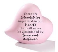 Friendship Gifts for Women, Heart Shaped Ceramic Keepsake in Premium Gift Box, Sentimental Best Friend Birthday Gifts for Female, Long Distance Friendship Present, Soul Sister Thinking of You Gift