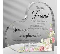 Friendship Gifts for Women, Inspirational Friend Gifts Acrylic Heart for Women, Long Distance Relationship Gifts, Bestie Best Friend Birthday Christmas Graduation Gifts