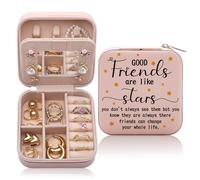 Friendship Gifts for Women Jewelry Box, Best Friend Bestie Gifts, Birthday Gifts for Women Friendship, Good Friends Are Like Stars Jewelry Case, Cool Gifts for Female Friend Jewelry Organizer Holder