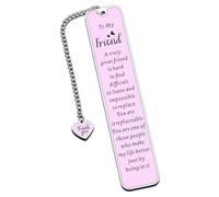 Friendship Gifts for Women Purple Bookmark for Book Lovers Best Friend Birthday Gifts for Women Soul Sister Friendship Bookmarks for Reading Woman Long Distance Friendship Reader Book Club Present