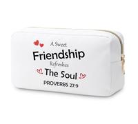 Friendship Gifts for Women Religious Makeup Bag Christian Gifts for Friend Sister Birthday Gift Best Friend Thank You Gifts Bible Verse Gifts for Bestie Travel Cosmetic Pouch Christmas Retirement Gift