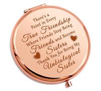 Friendship Gifts for Women Sister Compact Makeup Mirror for Unbiological Sister Best Friend Bff Bestie Stepsister Graduation Christmas Birthday Present Going Away Mothers Day Folding Makeup Mirror