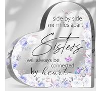 Friendship Gifts for Women Sister Side by Side or Miles Apart Sisters Are Always Connected by Heart Acrylic Keepsake Birthday Gifts for Bestie Sisters Gifts from Sister