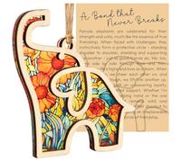Friendship Gifts Sisterhood Elephant, Wooden Elephant Ornament with Story Card, Sisterhood Hanging Elephant Ornament, Friendship Giftes for Best Sisters Friends