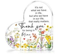 Friendship Gifts with Grateful Message "Thank You for Being in My Life", Acrylic Heart Keepsake Thank You Gift for Women Bestie, Heart Plaque Appreciation Gifts for Friends