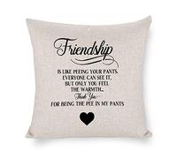 Friendship is Like Peeing Your Pants.Everyone Can See It,but Only You Feel The Warmth.Thank You for Being The Pee in My Pants Pillowcase Decorative Throw Pillow Case Cushion Cover for Couch Bed Car