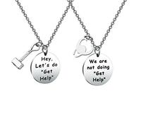 Friendship Jewelry Marvel Comic Inspired Necklace Gift for Friend Hey Let’s Do Get Help (Get Help NE)