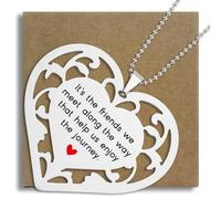 Friendship Journey Gifts, Heart Shaped Stainless Steel Hanging Sign with Inspirational Quote Best Friend Keepsake, Long Distance Friends, Just Because Present Hanging Ornaments S2X42