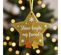 Friendship & Joy Glass Ornaments,2025 Christmas Tree Hanging Ornaments,Snowflake Decoration,Deer Bauble,Anniversary Graduation Gifts Seasonal Art Souvenir Home Decor for Best Friends