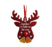 Friendship & Joy Sea Glass Ornaments,Christmas Tree Hanging Ornaments, Snowflake Decoration,Deer Bauble,Christmas Bell Trinket (Reindeer)