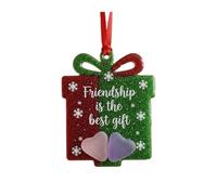 Friendship & Joy Sea Glass Ornaments,Christmas Tree Hanging Ornaments, Snowflake Decoration,Deer Bauble,Christmas Bell Trinket (Gift)