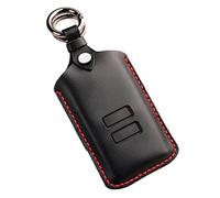 Friendship Key Card Case for Renault Handmade Leather Key Fob Car Key Covers with Keychian for Renault Captur/Clio/Kadjar/Zoe/Megane/Dacia（Black Upgrade, two fixed options）
