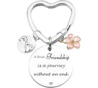 Friendship Key Ring Gifts for Girls - A True Friendship ia a journey without an end - Friendship Keychain Gift Best Friend Gift for Girls Birthday Gifts for Best Friend Gift, Heart Keyring