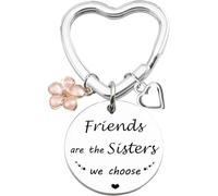 Friendship Key Ring Gifts for Girls -Friends are Sisters we choose Friendship Keychain Gift Best Friend Gift for Girls Birthday Gifts for Best Friend Female BFF Gift Teenager Gift, Heart Keyring