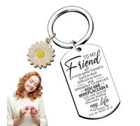 Friendship Keychain - Best Friend Keyring | Meaningful Friendship Gift,Unique Bestie Gift,Bestie Flowers,Best Friend Keychain,Birthday Key Chain,Good True Friends Friendship Unbiological