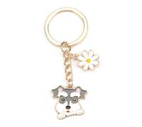 Friendship Keychain with Dog and Flower Charm, Cartoon Cute Dog Keyring Keychain Gift, Bag Charm, Travel Souvenir, Stylish Men's and Women's Accessories, Gifts for Women