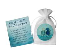 Friendship Memorial Ornament | Sea Glass Friendship Inspirational Keepsake With Card | Home Art Souvenir Decoration for Girls Boys Teens Youth Men Couples Family