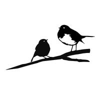 Friendship Metal Robin Bird Silhouette, Black Robin Garden Ornaments for Outdoor Tree Decoration for Christmas Valentine's Day Lovely Present(13x5.8Inch)