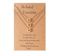 Friendship Necklace Adjustable Chain Symbolic Design Best Friend Gift for Women, Girls, Bridesmaids Birthday Anniversary Christmas Stainless Steel Matching