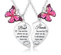 Friendship Necklace for 2 Heart Matching Necklace for Best Friend Best Friend Necklace Gifts Necklaces for 2 Long Distance Friendship Gifts for Sister Friends Bestie Birthday Christmas Gifts, One