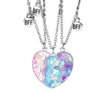 Friendship Necklace-Friends-W-Heal Chains for 3.3 Best Friends Chains | Heart Magnetic Friendship Chain Cute, Best Girlfriend Necklace, for 3 Girls, Heart Suitable, Se référer au
