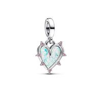 (Friendship Opalescent Double Dangle ) Sterling silver charm for pandora bracelet 925