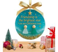 Friendship Ornaments for Girlfriends | Ceramic Friendship Pendant - Handmade Christmas Tree Ornaments Remembrance | for Sister, Colleague, Family, Work, Thanksgiving, Birthday, Party,