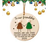 Friendship Ornaments for the Christmas Tree - 2D Acrylic Christmas Decorations, Christmas Pendants Hangable - for Decorators for Home and Party Planner, Front Door, Office, Wall, Mantle, Windowsill