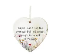 Friendship Ornaments For Ture Friends, Ceramic Decorations, Friendship Souvenirs, Birthday Gifts For Friends (I Will Always Join You For A Walk In The Rain)