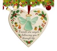 Friendship Ornaments for Women Friends,Ceramic Women Friendship Christmas Ornament - Decorative Charm for Female Men Coworker Office Window Door Entryway Porch Winter Holiday Travel