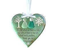 Friendship Ornaments - Heart Ornament Small, Keepsake Pendant With Engraved Design For Women Friends | Decorative Hanging Ornament | Gift For Colleague, Holiday, Car Mirror, Bag, Christmas Tree, Wall